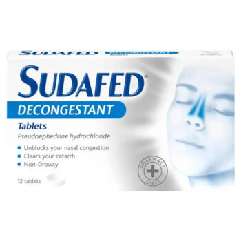 Sudafed Decongestant 12 Tablets