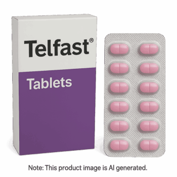 Box of Telfast Tablets for hay fever and allergy relief