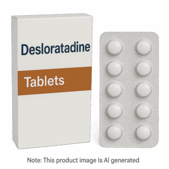 Box of Desloratadine 5mg Tablets for allergy relief
