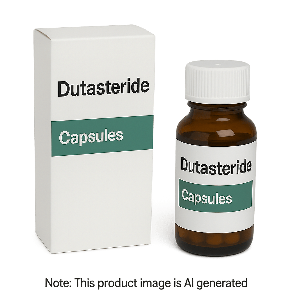 Box of Dutasteride 0.5mg Capsules for prostate enlargement