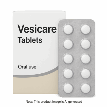 Box of Vesicare Tablets used to treat overactive bladder